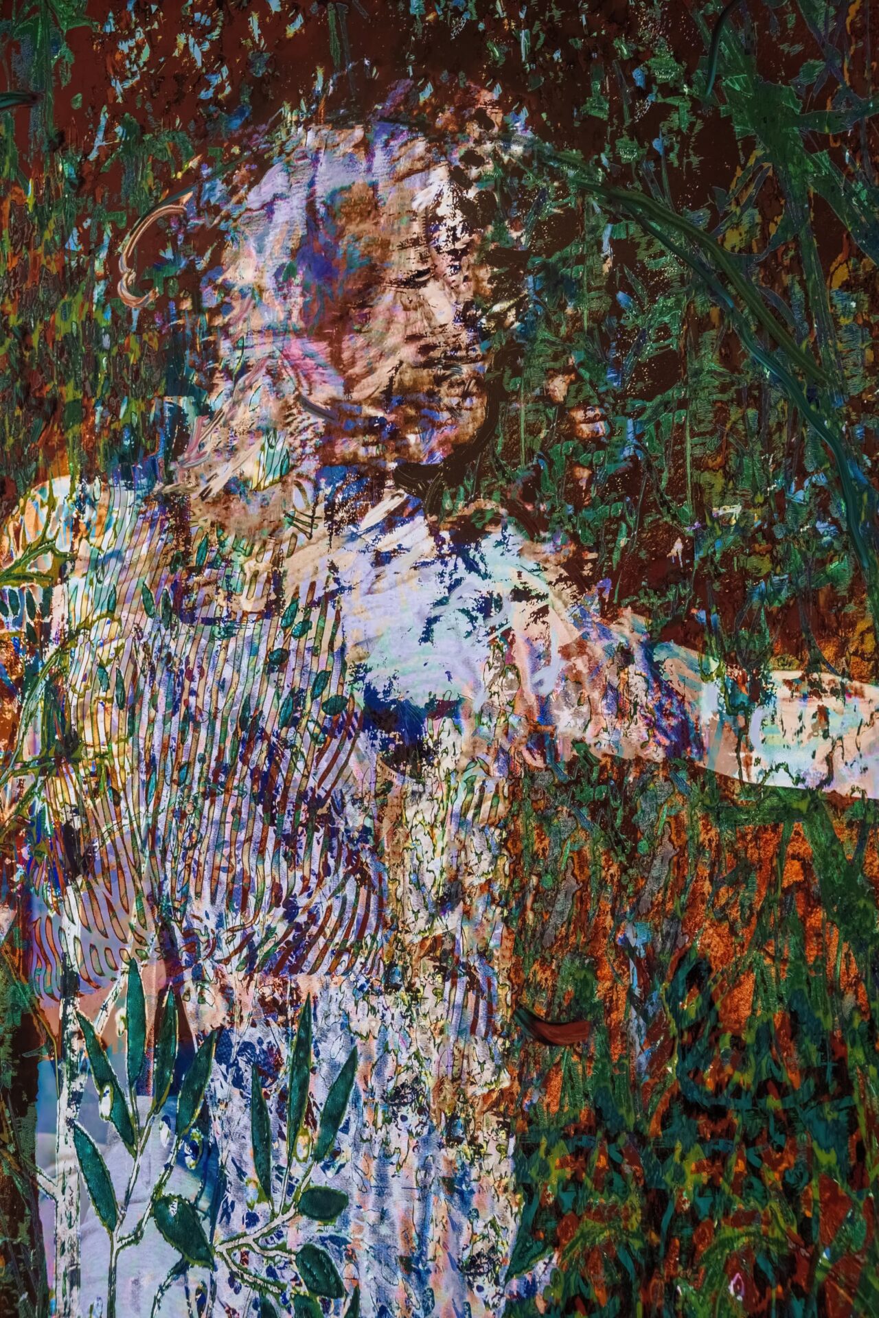detail of Homo Deus, 2022-171224, a unique 87×58 inch matte gicleé by Alex Fischer